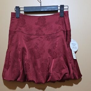 Junior Tinseltown Collection Red Floral Mini Bubble Skirt Size XS